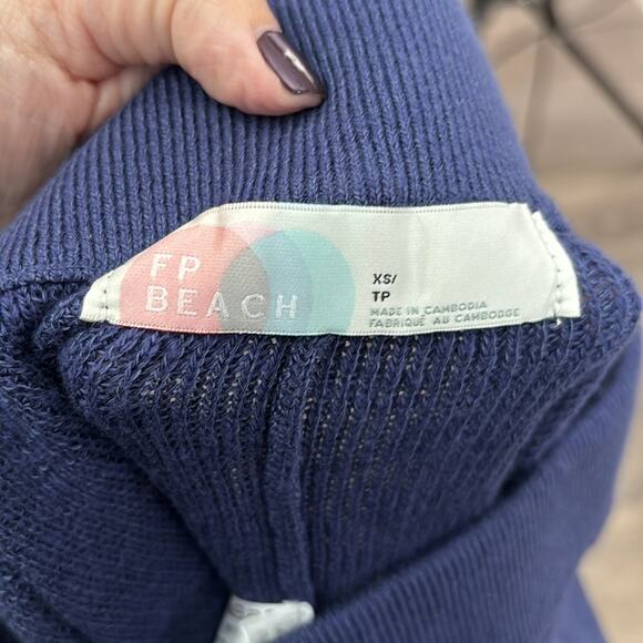 FP Beach Navy Blue Pull On High Rise Knit Shorts Size XS - Picture 5 of 8